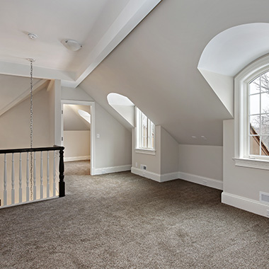 a view of an upstairs landing area with a newly fitted carpet